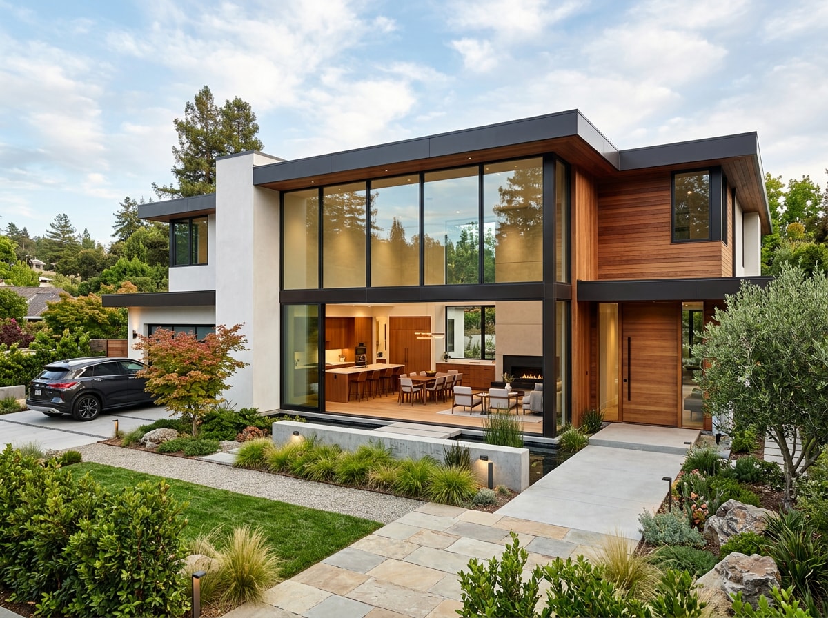 Modern custom home exterior built by a luxury Orange County builder