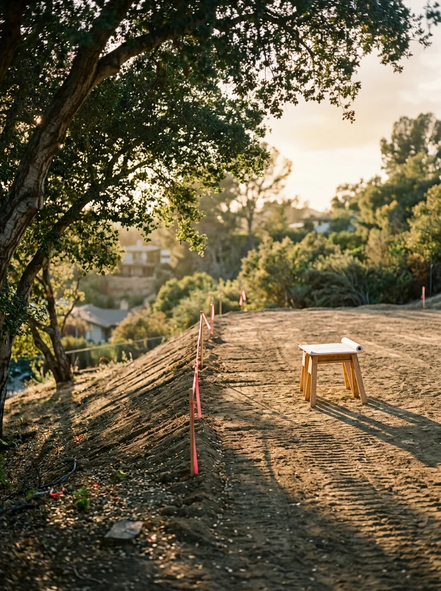 Spacious Woodland Hills lot with flat terrain suitable for ADU construction and home expansion